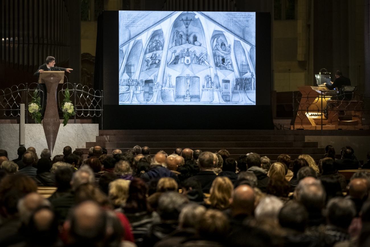 Meditació bíblica. Autoria Pep Daudé, Sagrada Família.